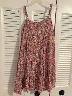 Old Navy Floral sundress— Pink, Green & Coral